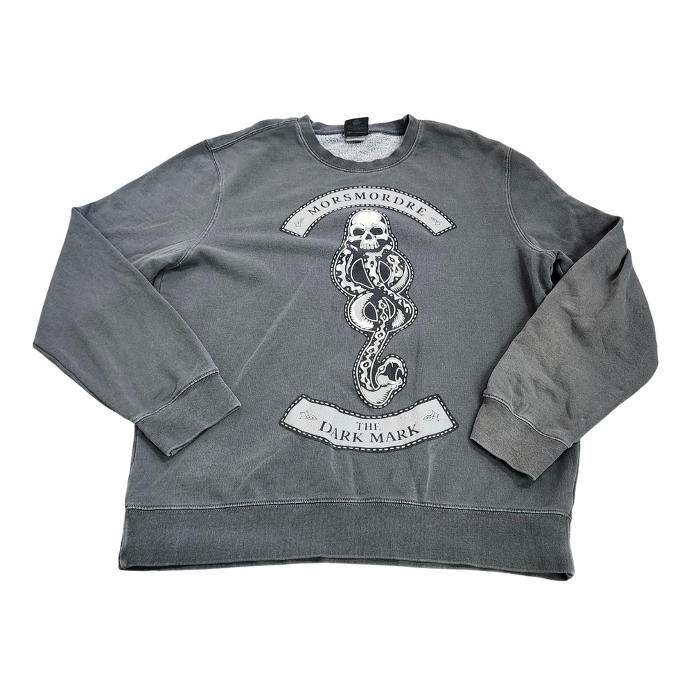Universal Studios Sweatshirt Mens L Dark Mark Morsmordre Black Graphic EUC